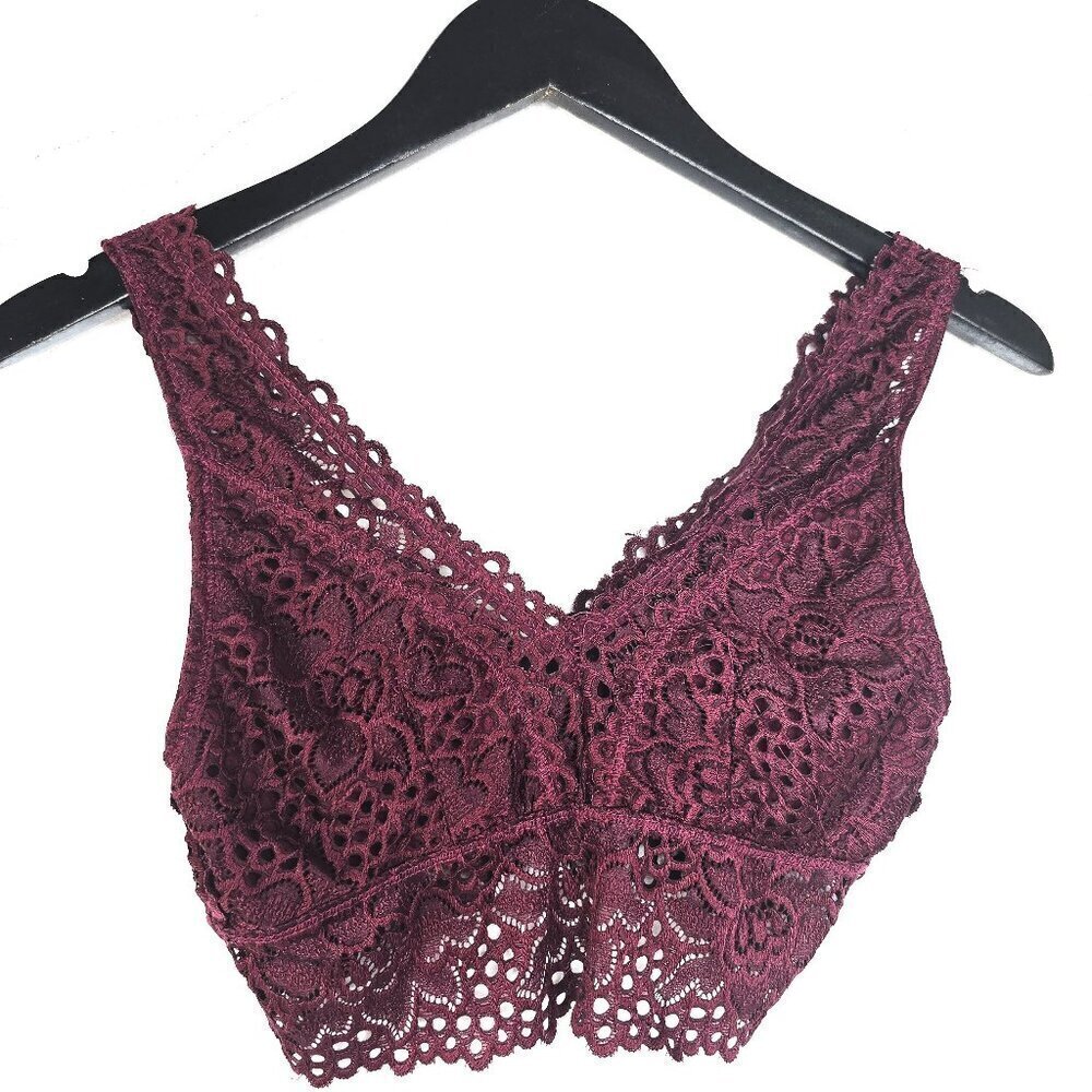 NWT Altar'd State Red Burgundy Eyelet Lace Bralette